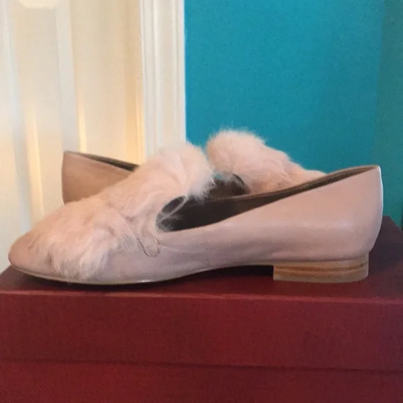 Donald J. Pliner Lilian Flat with Rabbit Fur.